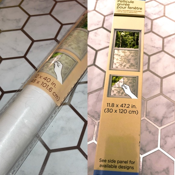 3-$15 3pcs Decorative Frosted Window Privacy Film Peel & Stick - Picture 2 of 2